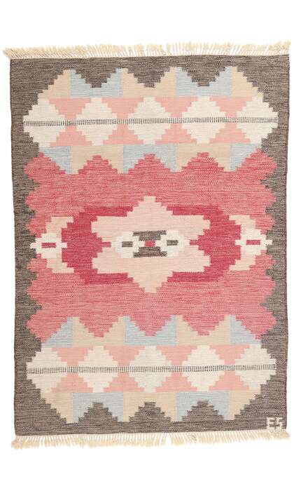 6 x 8 Evy Svensson Vintage Swedish Rollakan Rug 79045