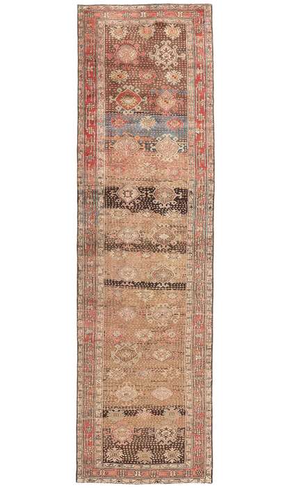 4 x 15 Distressed Antique Persian Hamadan Rug Runner 61325