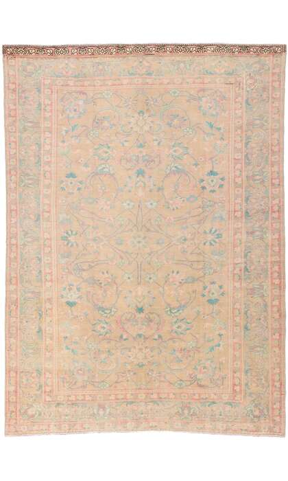 7 x 10 Vintage Pastel Persian Malayer Rug 61344