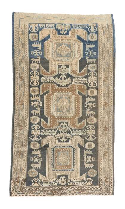 5 x 8 Distressed Antique Persian Tribal Ardabil Rug 61316