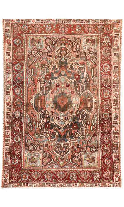 5 x 8 Distressed Antique Persian Bakhtiari Rug 61322