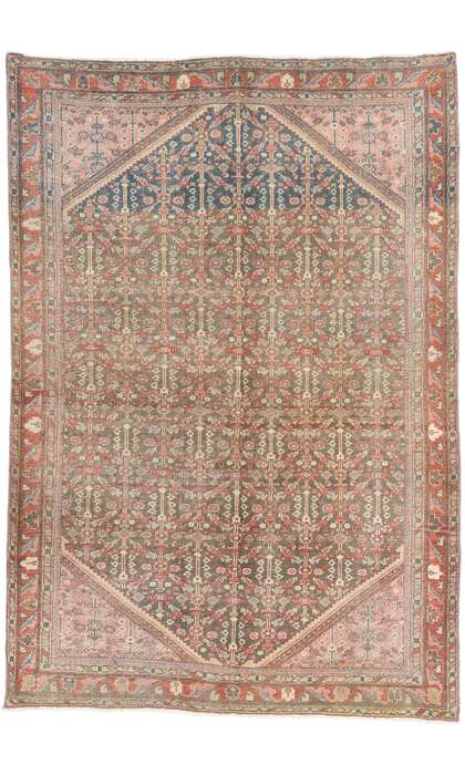 4 x 6 Distressed Antique Persian Mahal Rug 61311