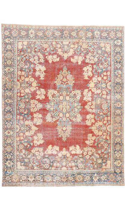 8 x 11 Distressed Antique Persian Mahal Rug 61338