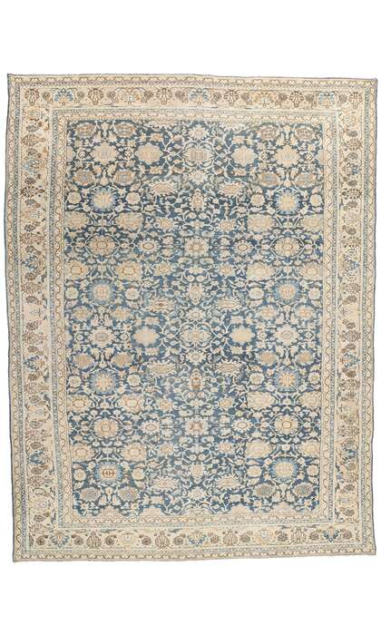 10 x 14 Distressed Antique Blue Persian Malayer Rug 61310