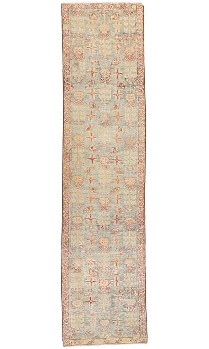 2 x 10 Distressed Antique Persian Malayer Rug Runner 61345