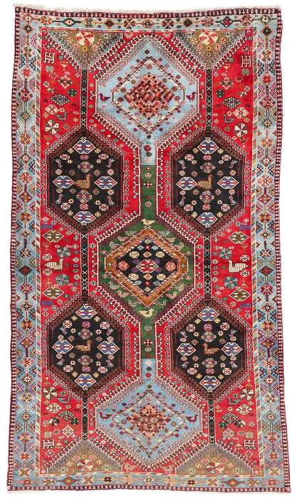 5 x 8 Vintage Persian Tribal Yalameh Rug 61306