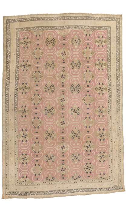 7 x 10 Distressed Antique Pink Persian Kurd Rug 61370