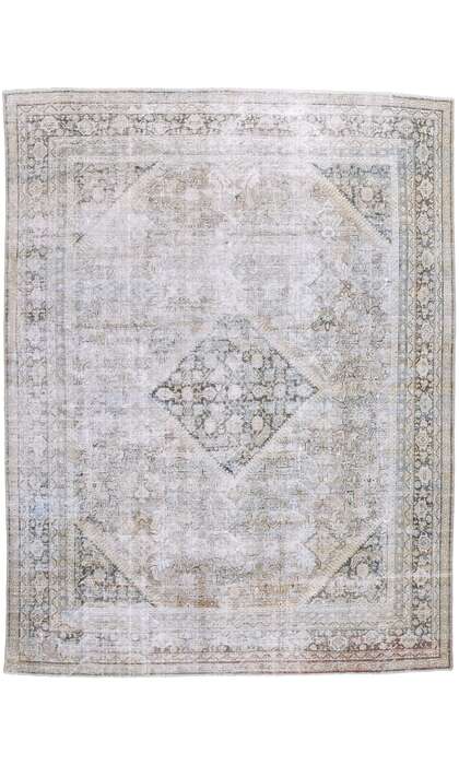 11 x 14 Distressed Antique Persian Mahal Rug 61323