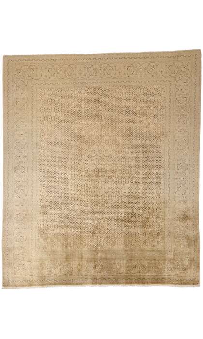 8 x 10 Distressed Vintage Persian Mahi Tabriz Rug 61379