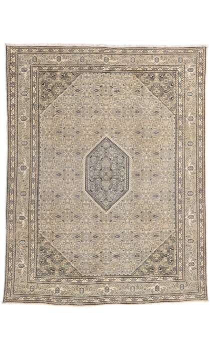 8 x 11 Distressed Vintage Persian Ardabil Rug 61377