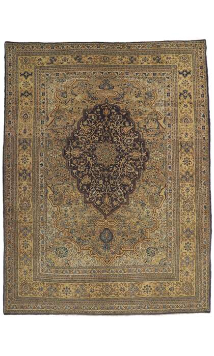 7 x 9 Vintage Persian Qum Rug 61164