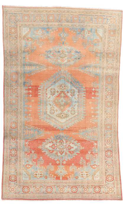 7 x 11 Distressed Vintage Persian Viss Rug 61381