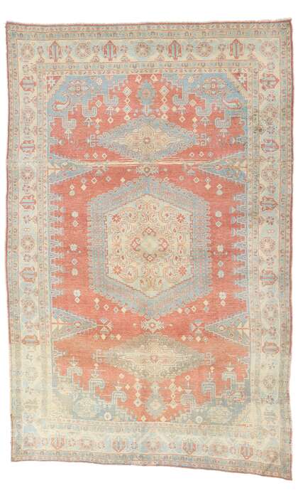 7 x 12 Distressed Vintage Persian Tribal Viss Rug 61353