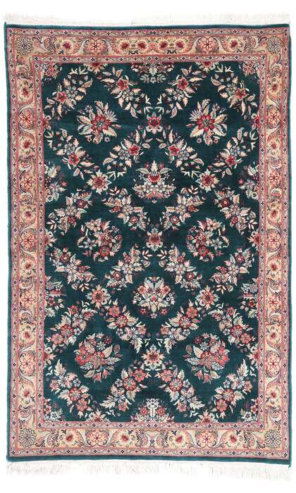 4 x 6 Vintage Pakistani Aubusson Garden Trellis Rug 79120