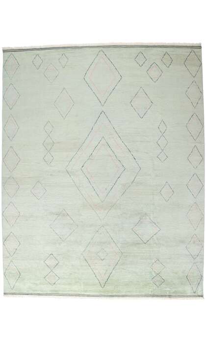 12 x 15 Light Green Modern Tribal Moroccan Rug 31297