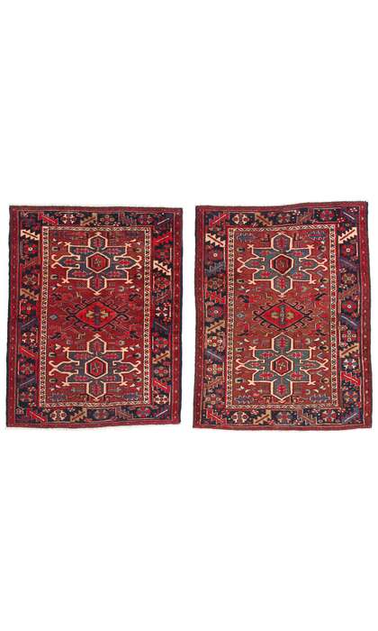 4 x 4 Vintage Persian Heriz Rug 61357 Matching Pair