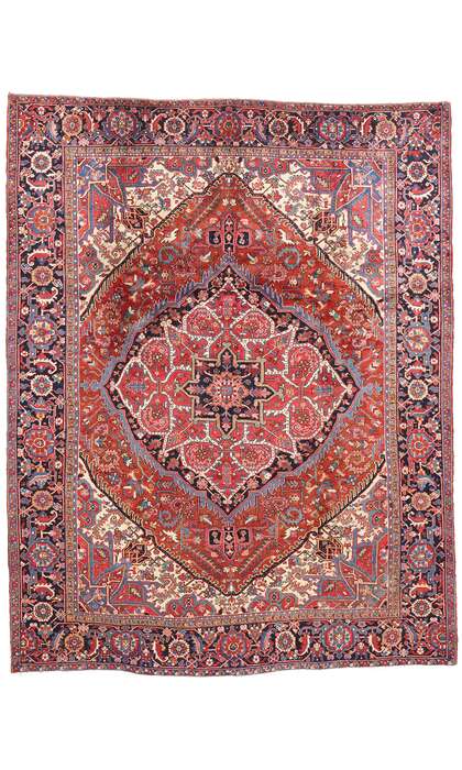 9 x 12 Antique Persian Heriz Rug 61387