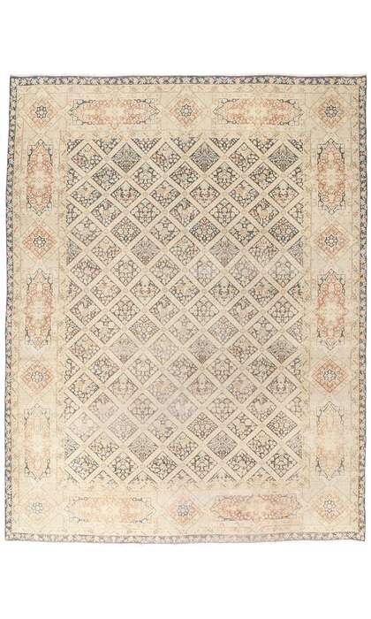 10 x 13 Distressed Antique Persian Garden Kerman Rug 61364