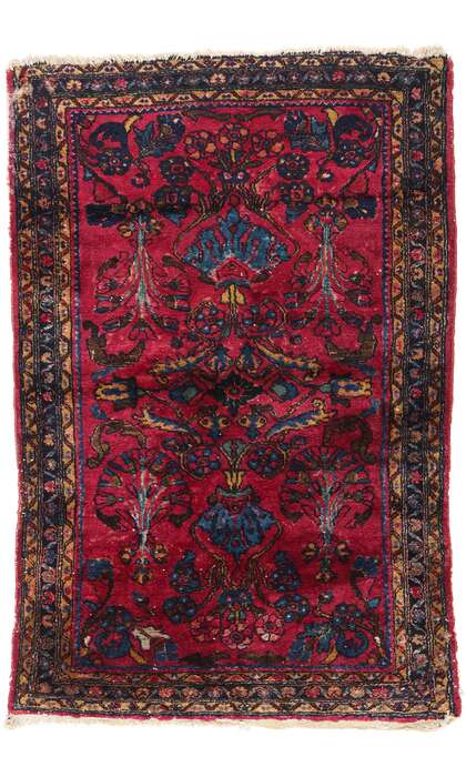 3 x 5 Distressed Antique Persian Lilihan Rug 79077