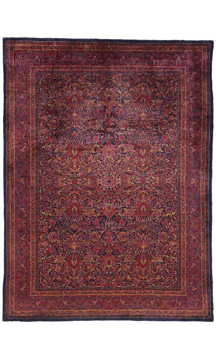 9 x 12 Antique Persian Sarouk Rug 79151