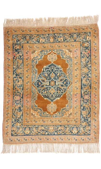 4 x 5 Antique Persian Tabriz Rug 79132