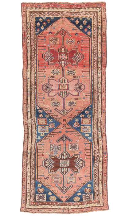 3 x 8 Antique Pink Persian Kurdish Tribal Rug Runner 61373