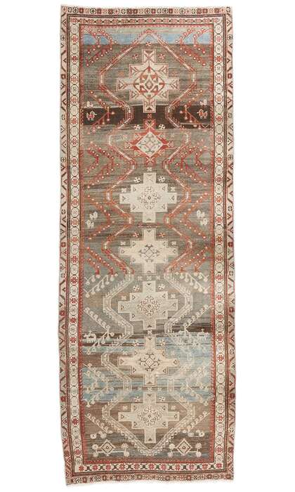 4 x 9 Distressed Antique Persian Malayer Rug Runner 61385