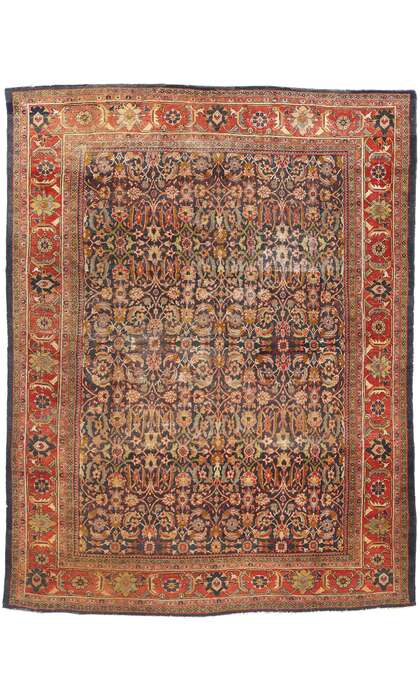 11 x 14 Distressed Antique Persian Sultanabad Rug 79130