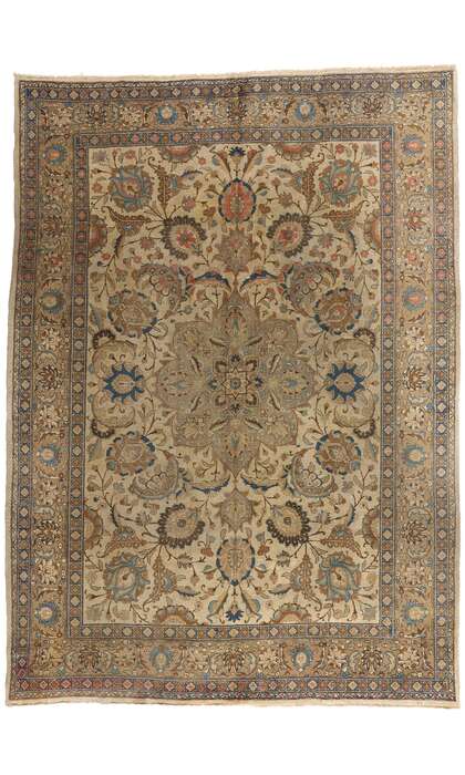 9 x 12 Distressed Antique Persian Tabriz Rug 73338